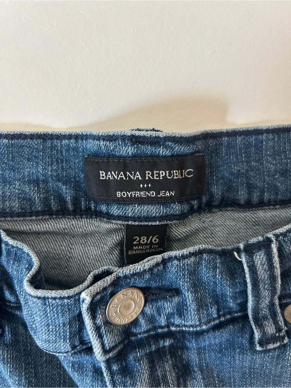 Banana Republic Distressed Mid-Blue Denim Shorts